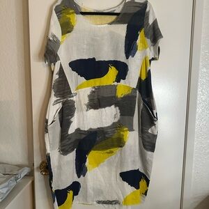 Abstract Print Midi Dress